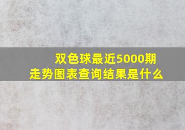 双色球最近5000期走势图表查询结果是什么