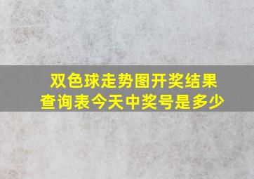 双色球走势图开奖结果查询表今天中奖号是多少