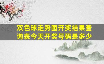 双色球走势图开奖结果查询表今天开奖号码是多少