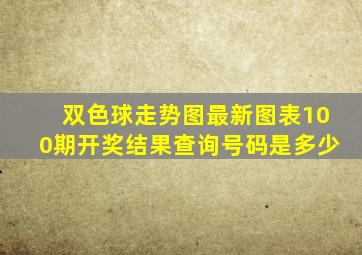 双色球走势图最新图表100期开奖结果查询号码是多少