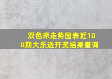 双色球走势图表近100期大乐透开奖结果查询