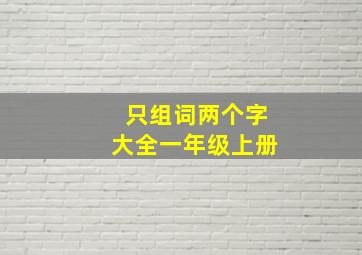 只组词两个字大全一年级上册