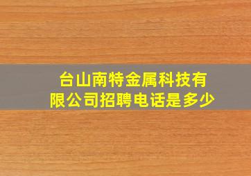 台山南特金属科技有限公司招聘电话是多少