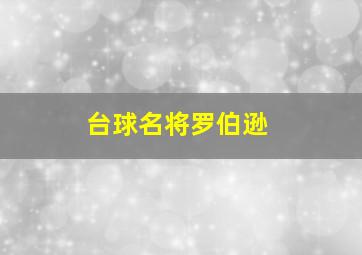 台球名将罗伯逊