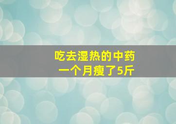 吃去湿热的中药一个月瘦了5斤