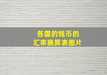 各国的钱币的汇率换算表图片