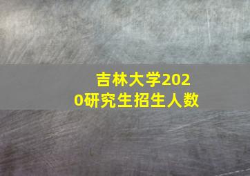 吉林大学2020研究生招生人数