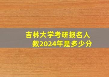 吉林大学考研报名人数2024年是多少分