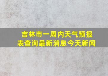 吉林市一周内天气预报表查询最新消息今天新闻