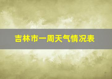 吉林市一周天气情况表