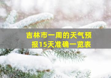 吉林市一周的天气预报15天准确一览表