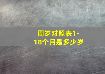 周岁对照表1-18个月是多少岁