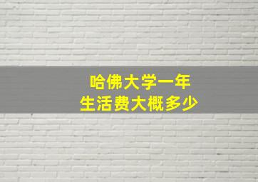 哈佛大学一年生活费大概多少