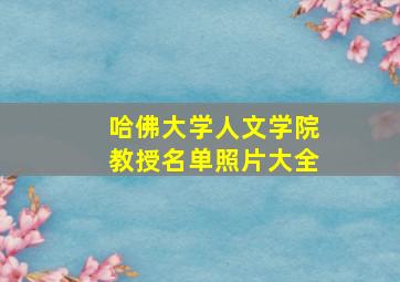 哈佛大学人文学院教授名单照片大全