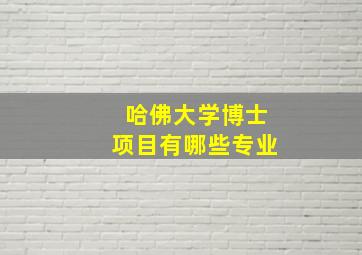 哈佛大学博士项目有哪些专业