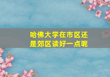 哈佛大学在市区还是郊区读好一点呢