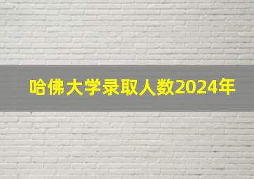 哈佛大学录取人数2024年