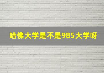 哈佛大学是不是985大学呀