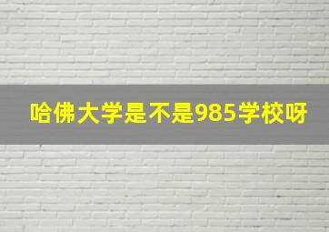 哈佛大学是不是985学校呀