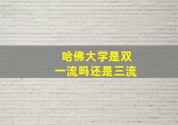 哈佛大学是双一流吗还是三流