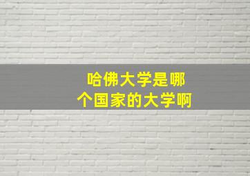 哈佛大学是哪个国家的大学啊