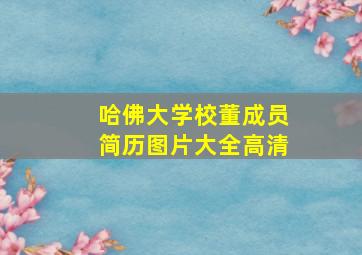 哈佛大学校董成员简历图片大全高清