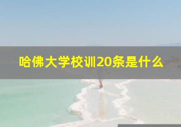 哈佛大学校训20条是什么