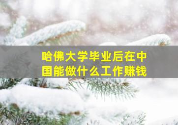 哈佛大学毕业后在中国能做什么工作赚钱