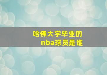 哈佛大学毕业的nba球员是谁