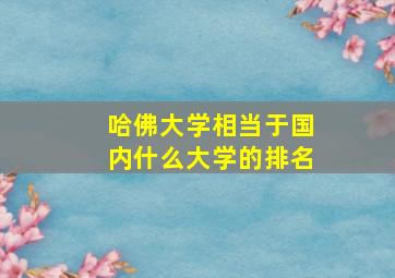 哈佛大学相当于国内什么大学的排名