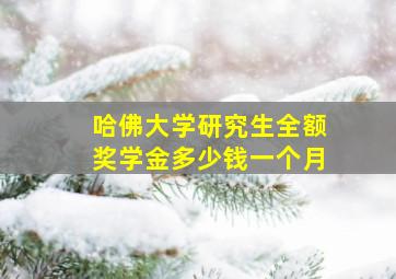 哈佛大学研究生全额奖学金多少钱一个月