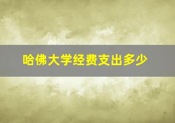 哈佛大学经费支出多少