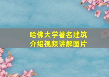 哈佛大学著名建筑介绍视频讲解图片