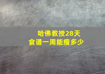 哈佛教授28天食谱一周能瘦多少