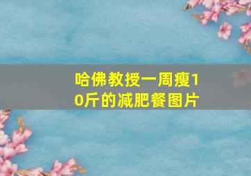 哈佛教授一周瘦10斤的减肥餐图片