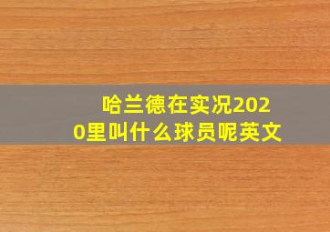 哈兰德在实况2020里叫什么球员呢英文