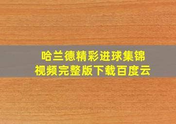 哈兰德精彩进球集锦视频完整版下载百度云