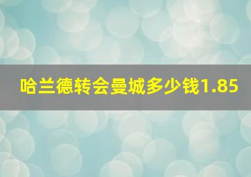 哈兰德转会曼城多少钱1.85