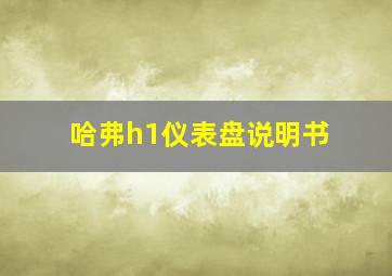 哈弗h1仪表盘说明书