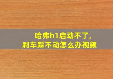 哈弗h1启动不了,刹车踩不动怎么办视频