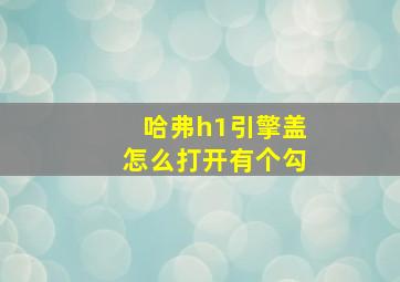 哈弗h1引擎盖怎么打开有个勾