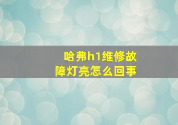 哈弗h1维修故障灯亮怎么回事