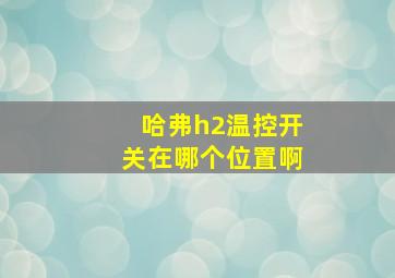 哈弗h2温控开关在哪个位置啊