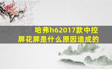 哈弗h62017款中控屏花屏是什么原因造成的