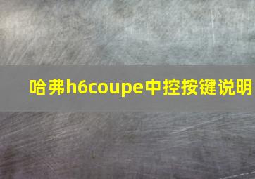 哈弗h6coupe中控按键说明