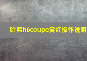 哈弗h6coupe雾灯操作说明