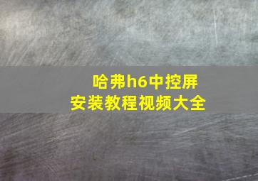 哈弗h6中控屏安装教程视频大全