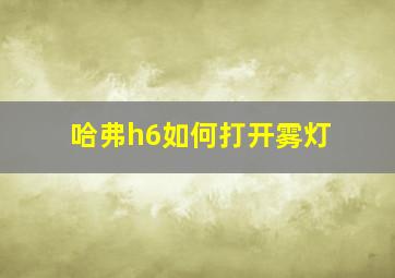 哈弗h6如何打开雾灯