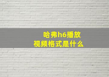 哈弗h6播放视频格式是什么