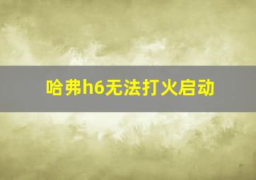 哈弗h6无法打火启动